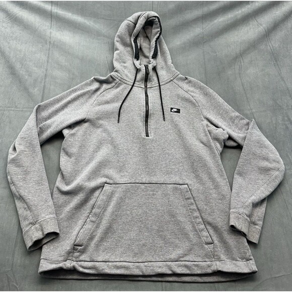 Nike Men’s XL Half Zip Hooded Pullover Sweatshirt Gray 805132-091 Red Tag - Picture 1 of 12